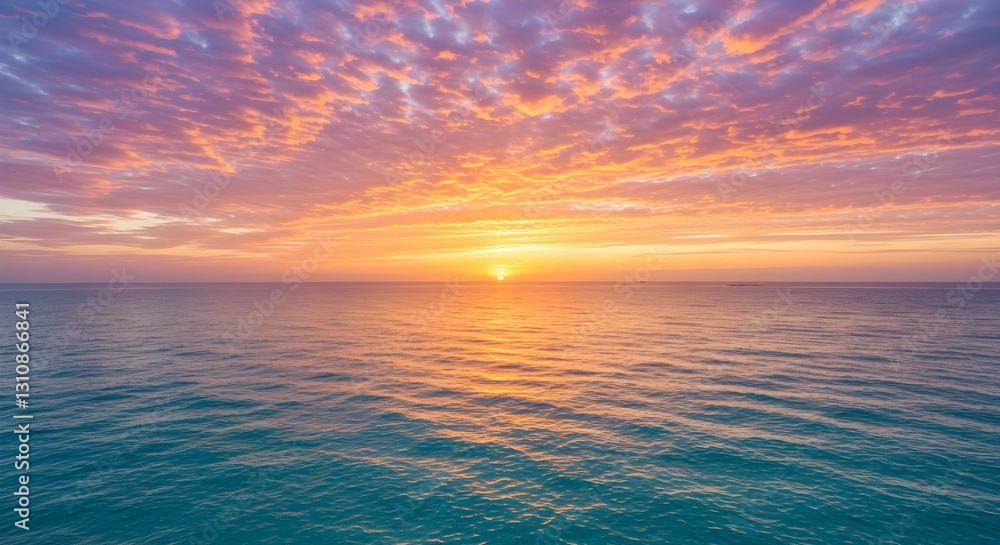 Fototapeta premium Beautiful Sunset Blue Ocean Sea Waves Nature Wallpaper