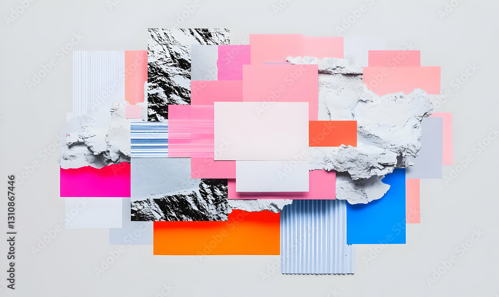 Obraz premium Colorful Abstract Composition with Textures and Shapes on Background