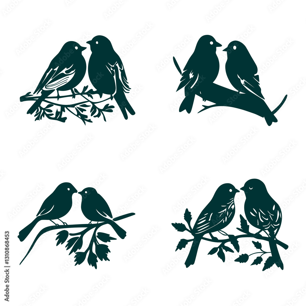 Fototapeta premium elegant logo of birds in perfect harmony in natural environment