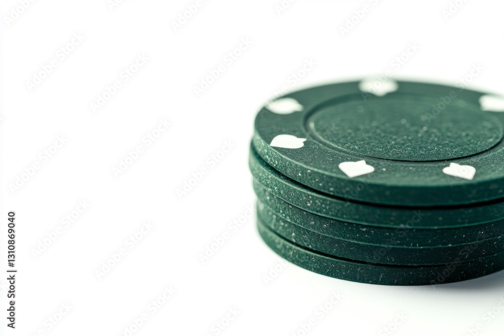A stack of green casino chips representing chance and strategy. Use this image for concepts of gambling and games. Place your bets and enjoy the excitement. Generative AI A stack of green casino chips representing chance and strategy. Use this image for concepts of gambling and games. Place your bets and enjoy the excitement. Generative AI