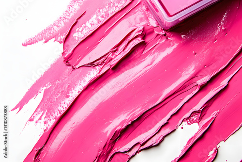 ピンクの絵の具が広がるテクスチャ背景。鮮やかなアート素材