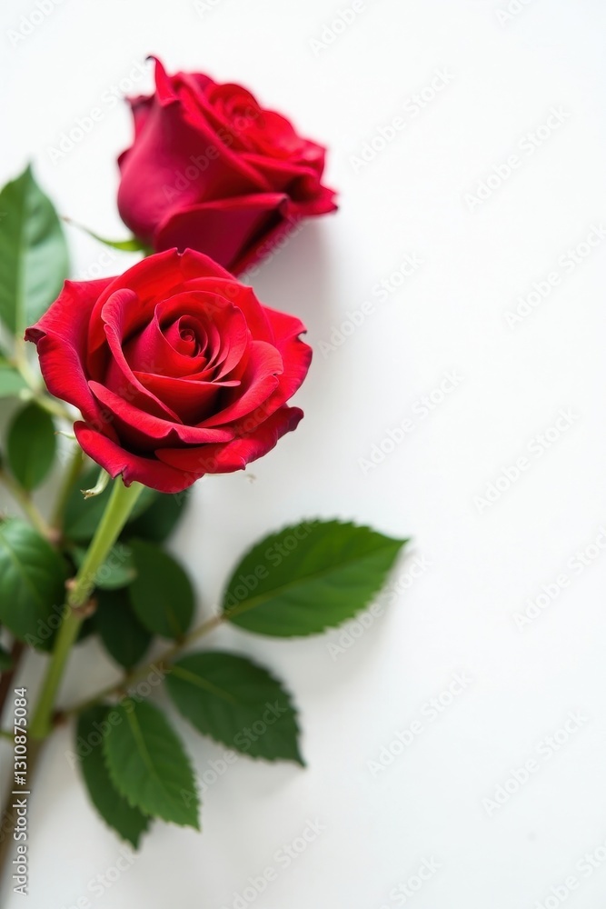 Vibrant red roses against pure white backdrop, red flowers, flower arrangement, photography Vibrant red roses against pure white backdrop, red flowers, flower arrangement, photography