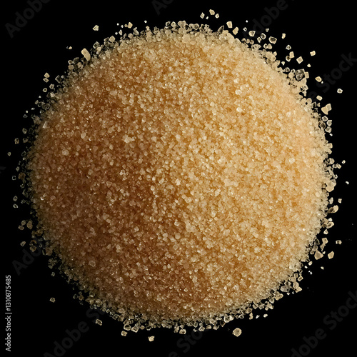 Detailed Macro Photo Of Brown Sugar Crystals Pile