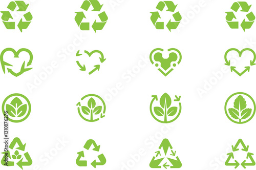  Green Environmental and Sustainability Icons