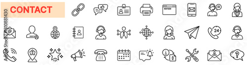 Contact & Communication Icons – Email, Phone, Support, Messaging, Customer Service, Social Connection Symbols