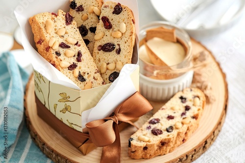 Biscotti with dried fruits and pine nuts