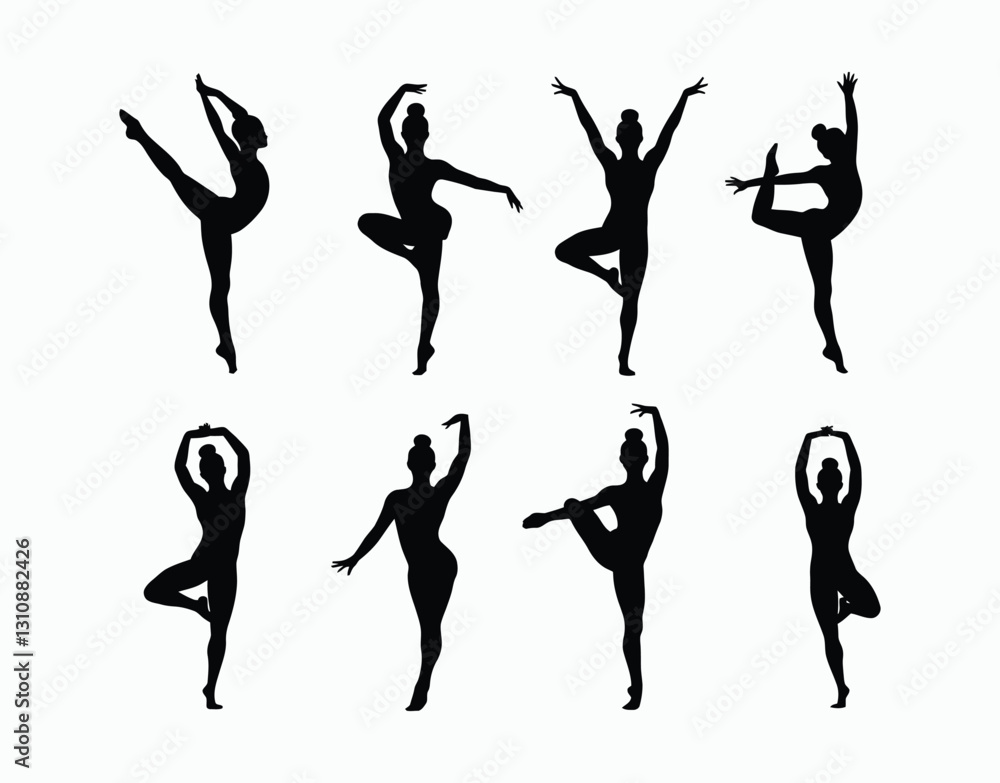 Fototapeta premium Gymnast Figure Silhouette Vector Template