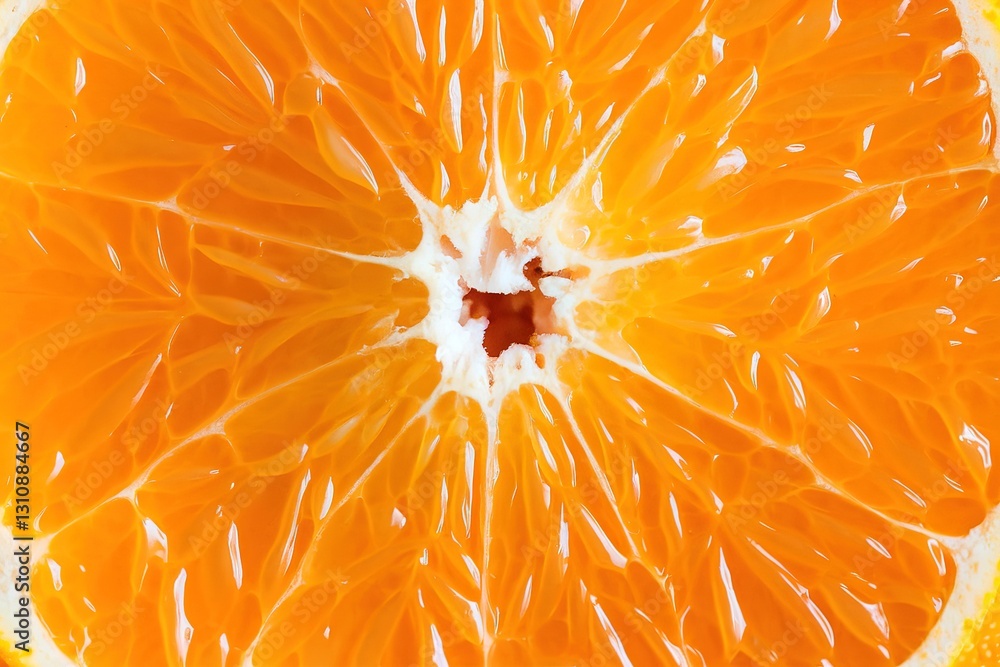 Top view of a fragment of the orange fruit slice close up Top view of a fragment of the orange fruit slice close up