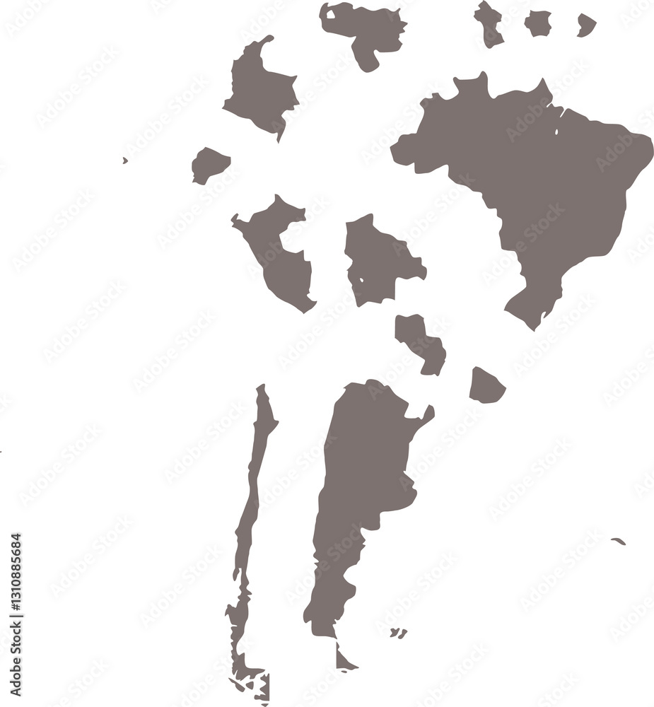 Obraz premium World map South America version