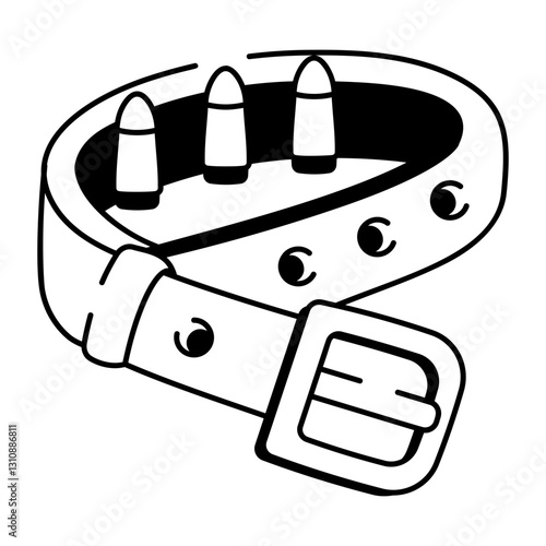 Doodle style icon depicting a safari bullet belt 