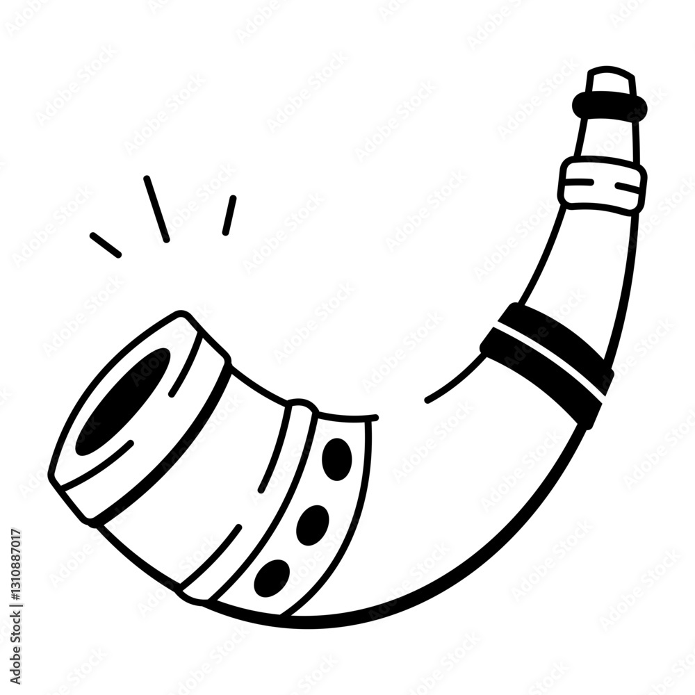 Doodle safari icon of a viking hunting horn Doodle safari icon of a viking hunting horn