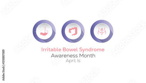 April is Irritable Bowel Syndrome Awareness Month. Vector template Design for banner, greeting card, poster, prints, social media post ,flyer , T shirt with background.