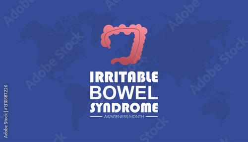 April is Irritable Bowel Syndrome Awareness Month. Vector template Design for banner, greeting card, poster, prints, social media post ,flyer , T shirt with background.