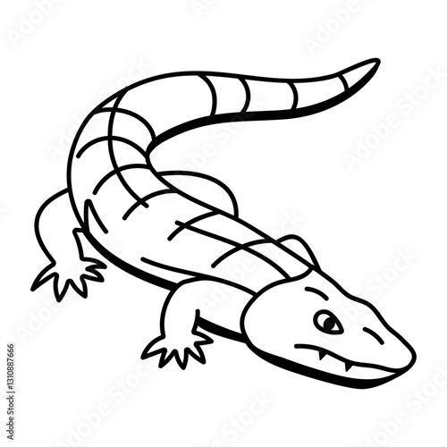 A doodle style icon of wild nile monitor 