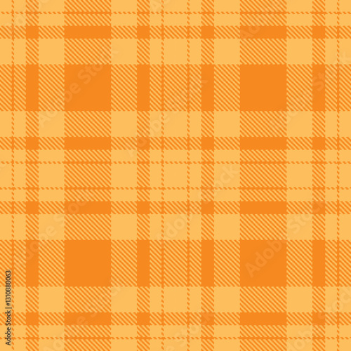 Vivid Butterscotch and Smoky Pumpkin Orange Seamless Tartan Fabric Design