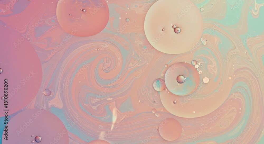 Abstract Oil and Water Mixture with Pastel Swirl Background Texture Abstract Oil and Water Mixture with Pastel Swirl Background Texture