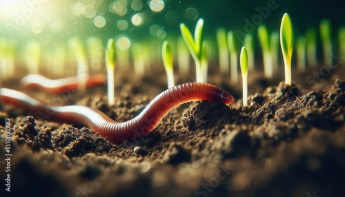 Worms enriching soil garden nature photography organic environment close-up biodiversity photo