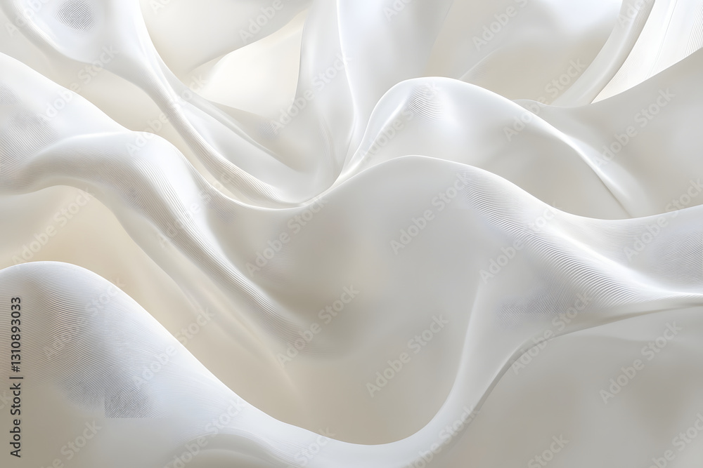Obraz premium 優雅な白いシルクの布の流れるテクスチャ