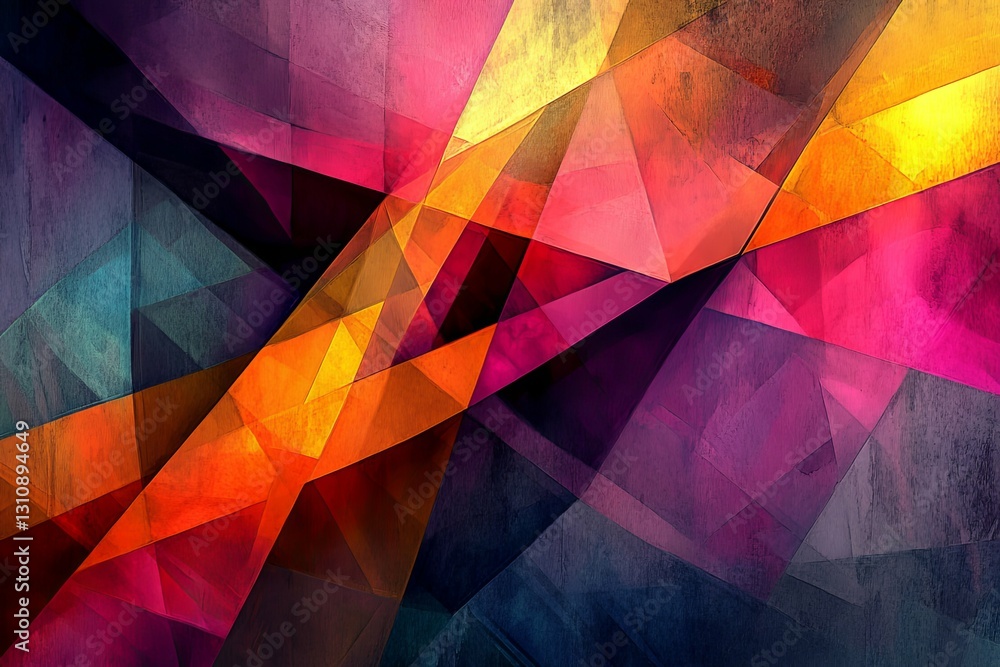 A vibrant abstract composition of intersecting geometric shapes and colors A vibrant abstract composition of intersecting geometric shapes and colors