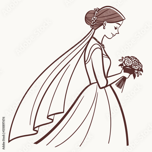 bride with bouquet