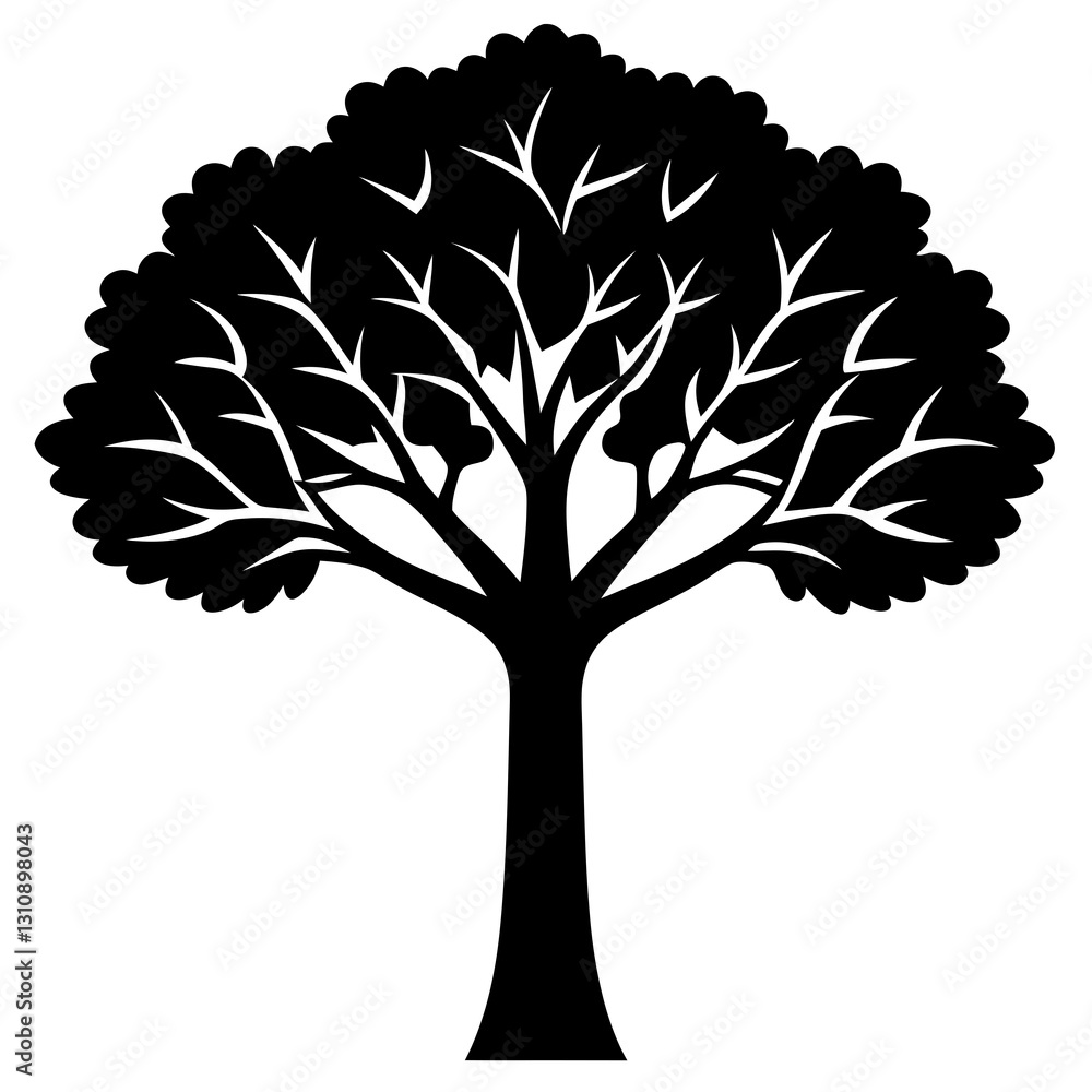 Obraz premium Jacaranda Tree Icon Silhouette - Vector Design