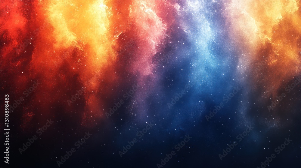 Fototapeta premium Abstract cosmic nebula with fiery and icy colors.
