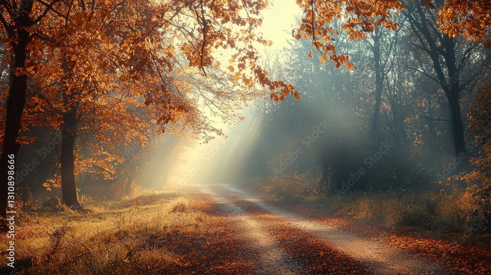Autumnal Path: A Mystical Forest Road Autumnal Path: A Mystical Forest Road