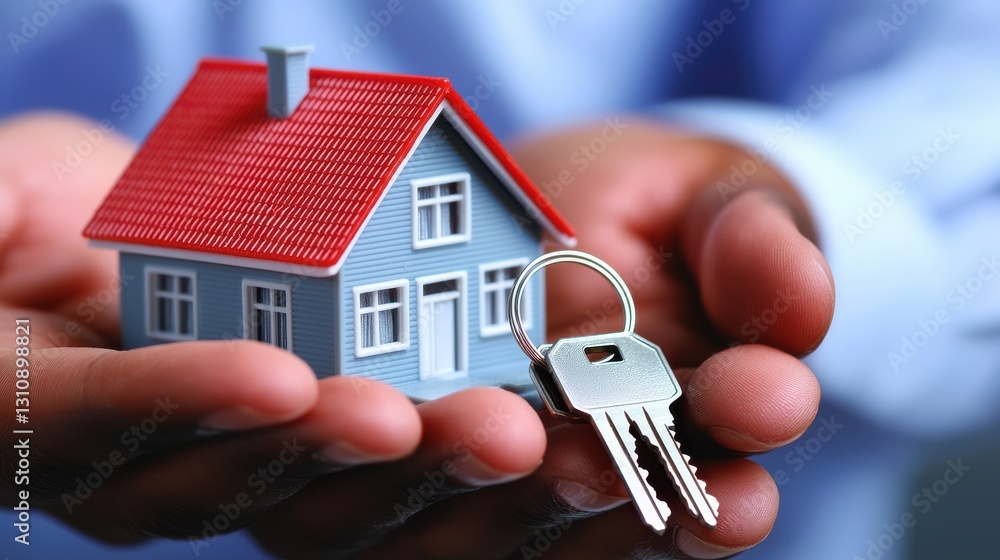 Secure Home Ownership Closeup of hands holding house keys representing the purchase rental or possession of a new residential property or real estate investment Secure Home Ownership Closeup of hands holding house keys representing the purchase rental or possession of a new residential property or real estate investment