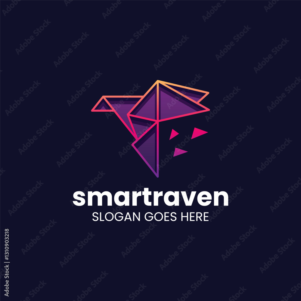 Naklejka premium Smart Raven Gradient Colorful Logo