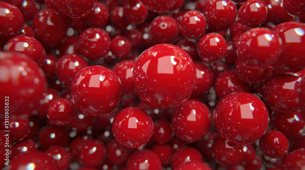 Red Spheres in Abstract Form Filled with Depth and Reflection Red Spheres in Abstract Form Filled with Depth and Reflection
