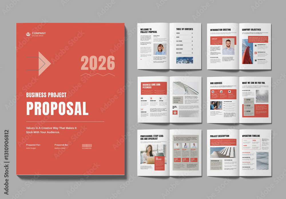 Project Proposal Template Layout Stock Template | Adobe Stock