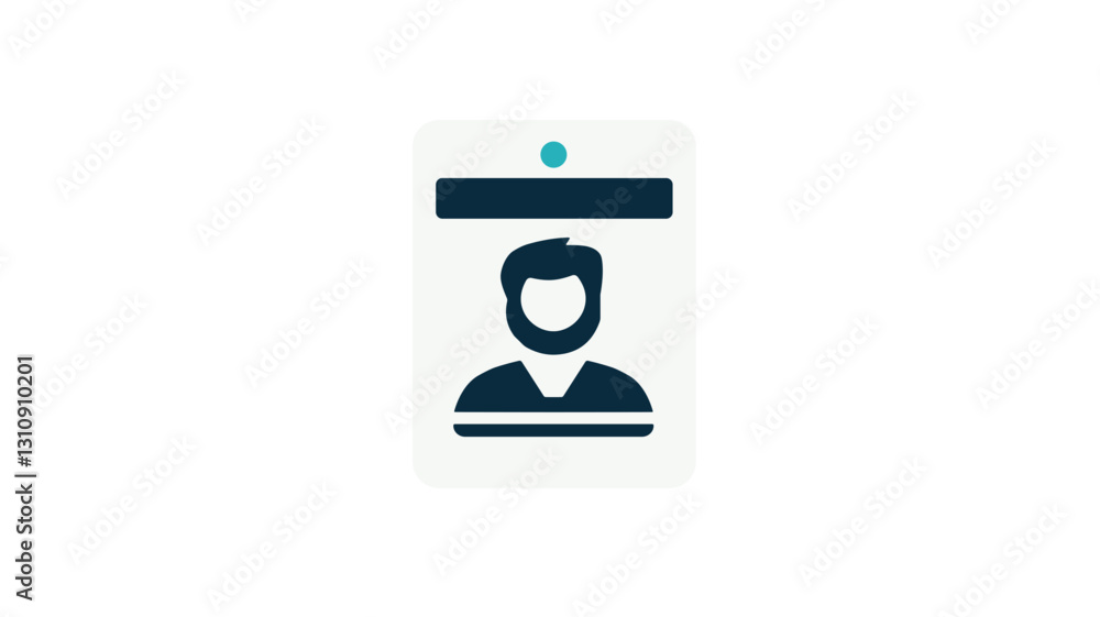 Minimalist ID card icon with user profile. Minimalist ID card icon with user profile.
