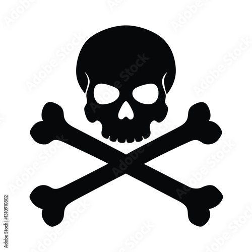 Skull Silhouette Vector Design.