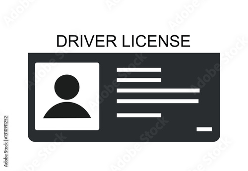 Driver License Icon ID Card - Royalty Free Vector Illustration