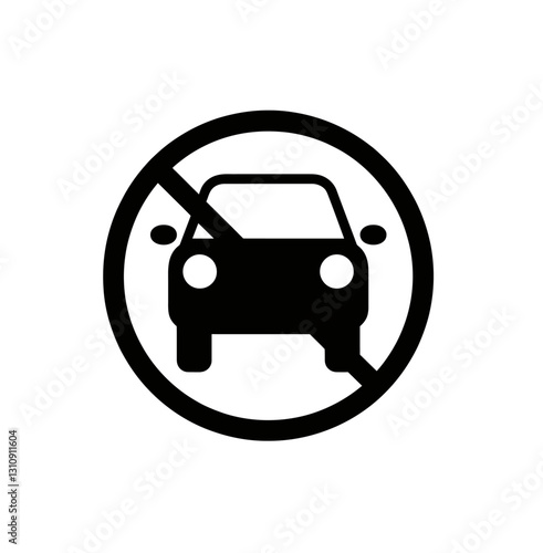 No car parking icon vector in black color with white background