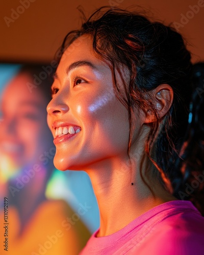 Wallpaper Mural Radiant Energy Vibrant Gen Z Wellness Portrait with Cinematic Lighting - Dynamic Fitness and Empowerment Content for Modern Digital Storytelling Torontodigital.ca