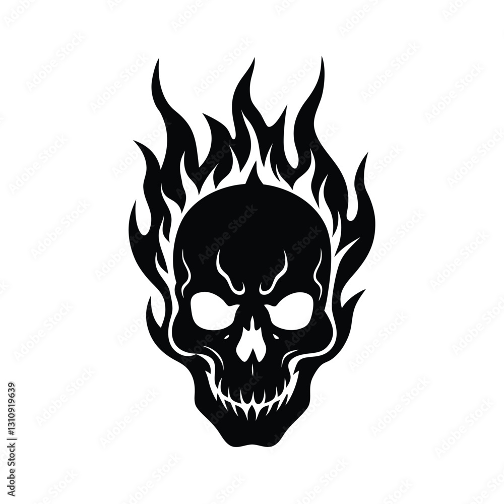 Fototapeta premium Skull Silhouette Vector Design.
