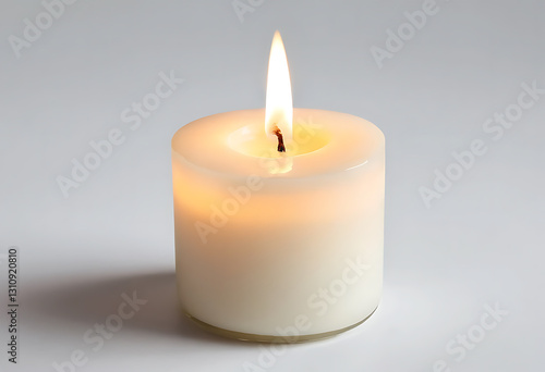 Wallpaper Mural Burning candle, Cylindrical aromatic candle sticks with burning flames, Decorative candle, White candles with fire on gray background Torontodigital.ca