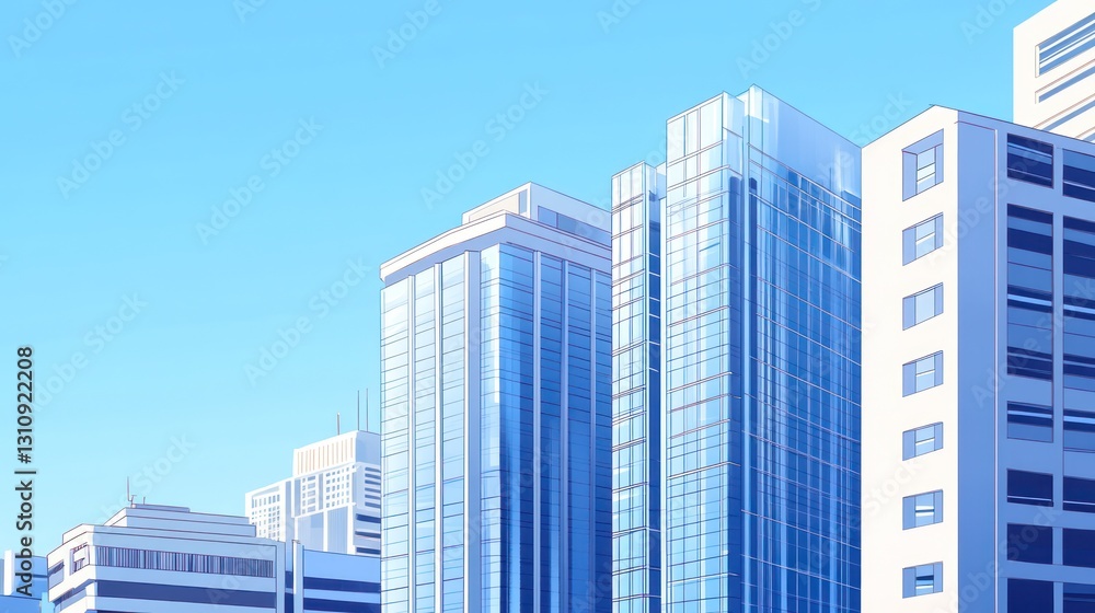 Cityscape Modern skyscrapers under sunny skies, urban background, ideal for real estate marketing Cityscape Modern skyscrapers under sunny skies, urban background, ideal for real estate marketing