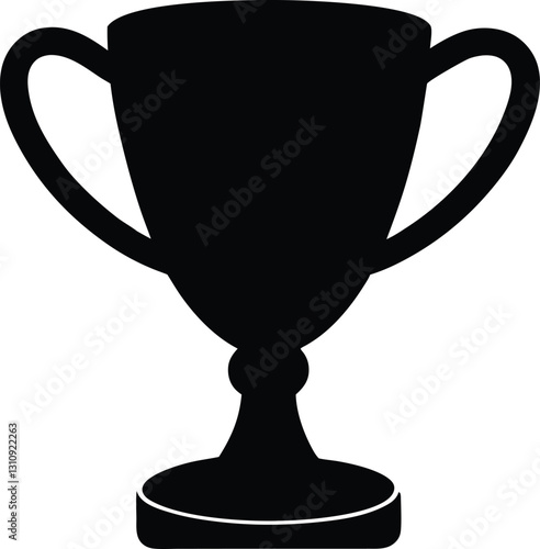 Trophy Cup black silhouette,winer Trophy cup vector illustration