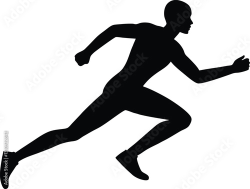 running men black silhouette,runner vector illustration