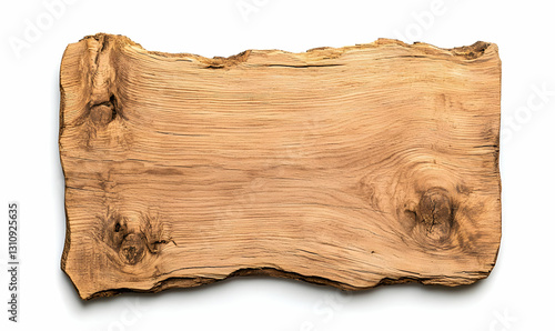 Rustic Wooden Plank with Natural Texture on Isolated Background
