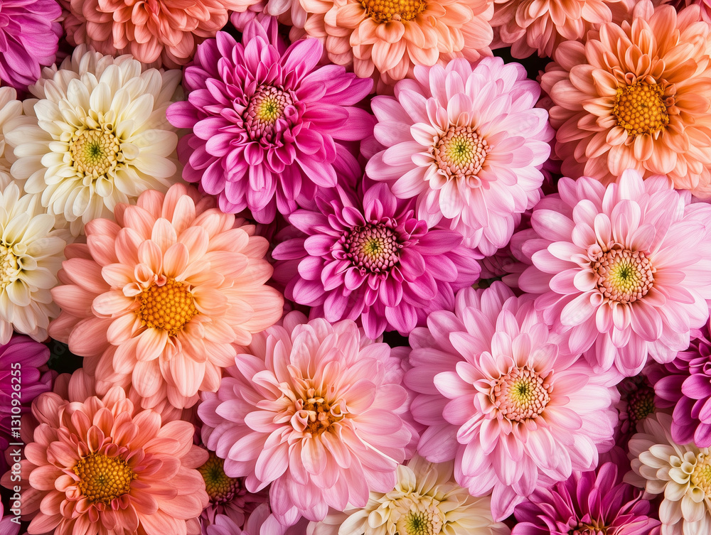 Delicate Chrysanthemum Flowers in Full Bloom on a Soft Background, pink and yellow chrysanthemum Delicate Chrysanthemum Flowers in Full Bloom on a Soft Background, pink and yellow chrysanthemum