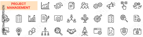 Project Management Icons – Business Planning, Strategy, Productivity, Workflow, Task Management, Team Collaboration
