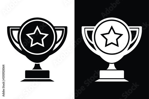 Minimalist Trophy Icon. Premium Vector Illustrations