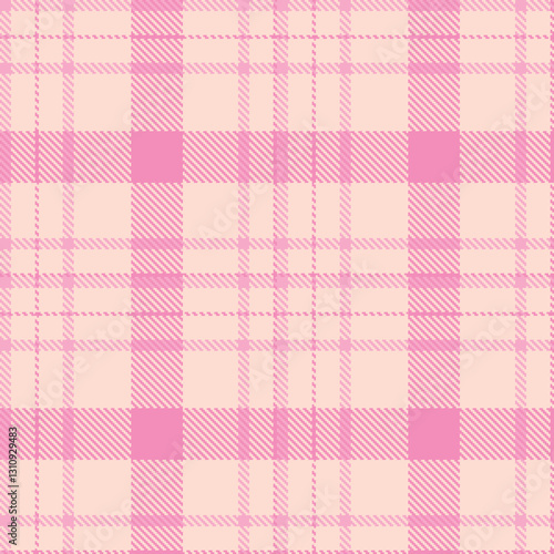 Modern Cool Very Light Pink Seamless Tartan Fabric Design