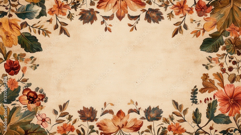 A Vibrant Floral Border Surrounding a Blank Canvas: A Beautiful Design Element for Invitations, Announcements, or Personal Projects. A Vibrant Floral Border Surrounding a Blank Canvas: A Beautiful Design Element for Invitations, Announcements, or Personal Projects.