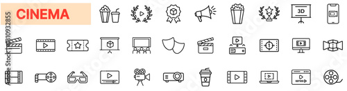 Cinema Icons – Movie Theater, Film Production, Entertainment, Hollywood, Cinema Screen, 3D Glasses