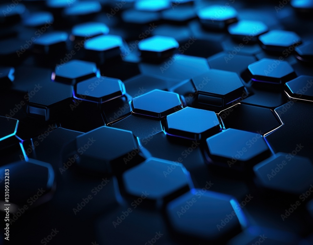 A close up of a blue hexagonal pattern A close up of a blue hexagonal pattern