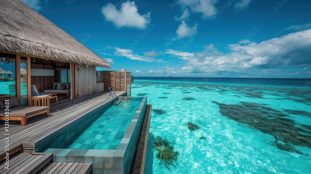Fototapeta premium Resort with infinity pool on the ocean